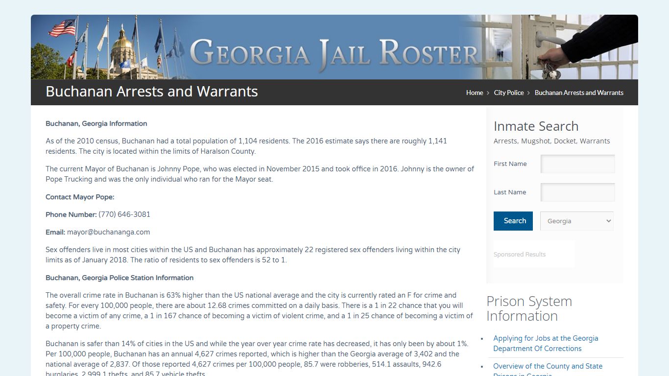 Buchanan Arrests and Warrants | Georgia Jail Inmate Search